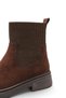 Brown Suede Women's Boots Chelsea Elastic Stitched Sole - 3