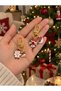 Christmas Themed New Year Keychain and Bag Charm Mixed Model with Minimal Figures, 1 Piece