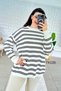 Crew Neck Striped Knitwear Blouse 7K135 - 3