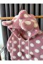 Babyaden Polka Dot Printed Hooded Fleece Poncho Baby Girl Kids Coat - 3