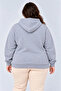 Oversized three-thread fleece-lined hooded winter sweatshirt with kangaroo pocket - grey - 3