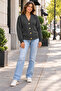 Women's Anthracite Buttoned Knitwear Cardigan - 3