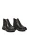 Black Genuine Leather Side Elastic Anatomical Winter Rubber Sole Women's Boots Z1114 - 5