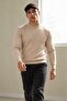 Men's Crew Neck Casual Stone Sweater - 2