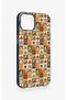 iPhone 13 Compatible Autumn Themed Patchwork Patterned Silicone Case - 3