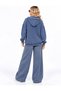 Women's Steel Knitted Hooded Sweater with Kangaroo Pocket - 4