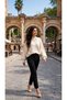 Cream Women's High Neck Bat Sleeve Oversize Knit Sweater - 7