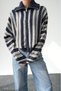 High Collar Double Zipper Colorful Soft Cardigan - 2
