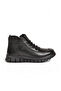 Black Genuine Leather, Fur Inside, Cold Resistant, Rubber Sole, Zippered Women's Boots Z1118 - 2