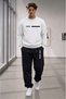 Men's White No 601 Summer Crew Neck Sweat Black 3-Thread Sweat Suit
