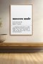 Moscow Mule Cocktail Dictionary Definition Framed Chart Cocktail Poster Bar Kitchen Decor Kok60