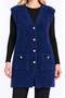 Women's V-Neck 4-Button Pocket Detailed Shardonlu Furry Long Knitwear Vest - 7