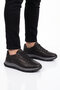 Black Genuine Leather Lace-Up Comfortable Sole Men's Casual Shoes Sneaker 160