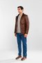 Men's Genuine Leather Brown Leather Coat - 6