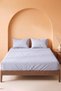 Gray 100% Cotton Double Elastic Sheet Set - 3 Pieces