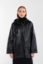 Women's Genuine Leather Black Leather Coat - 3