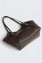 Women's Wide Shoulder Bag with Belt Buckle Detail and Zipper Closure - 5