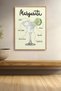 Margarita Cocktail Recipe Illustration Framed Painting Cocktail Poster Bar Kitchen Decor Kok54