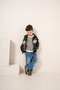 Baby Boy & Child Striped Sweat Leather Jacket and Jeans 3-Piece Set - 5