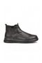 Black Genuine Leather Side Elastic Rubber Sole Stylish Comfortable Zippered Men's Boots 6K4052-2297 - 2