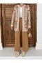 Embroidered Patterned Long Knitwear Cardigan Set 3077 - Camel - 5