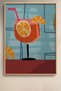 Retro Abstract Spritz Cocktail Glass Blue Burgundy Framed Painting Cocktail Poster Bar Kitchen Decor Kok25 - 2
