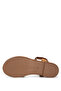 Women's Genuine Leather Tobacco Suede Heeled Sandals - 3