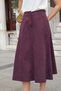 Women's Crush Cupra High Waist Pocketed Segmented Midi Skirt - Plum - 5