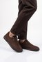 Brown Nubuck Genuine Leather Rubber Laced Comfortable Sole Men's Casual Shoes 044