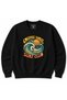 Cosmic Wave Surf Club Retro Space Surfer Graphic Sweatshirt