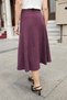 Women's Crush Cupra High Waist Pocketed Segmented Midi Skirt - Plum - 7
