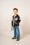Baby Boy & Child Striped Sweat Leather Jacket and Jeans 3-Piece Set - 4