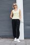 Women's Stretchy Premium Velvet Fabric High Waist Elastic Waist Pleated Pocket Trousers-Black