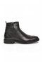Black Genuine Leather, Fur Lined, Cold Resistant, Rubber Sole, Zippered Men's Chelsea Boots 152 - 2