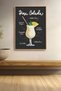Piña Colada Cocktail Recipe Black Backdrop Framed Painting Cocktail Poster Bar Kitchen Decor Kok50