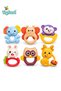 6 Pieces Baby Rattle & Teether Toys Set, Cute Animal Handheld Shaker Rattles with Easy-Grip Handles, Sensory Development, Hand-Eye Coordination & Early Learning Toys for Newborns 0+ Months