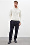 3-Thread Printed Ribbed Sweatpants with Elastic Waistband