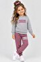 Printed Three-Thread Shardooned Combed Cotton Sweatshirt Children's Set