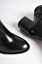 Women's Black Zippered Wide Buckle Round Toe Boots - 4