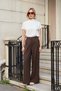 Women's Lycra-Free Crepe-Satin Fabric Half Fisherman Low Shoulder Blouse-Cream - 2