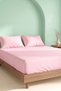 Soft Pink 100% Cotton Double Elastic Bed Sheet Set - 3 Pieces - 2