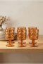 Set of 6 Acrylic Water Glasses with Embossed Pattern, 340 ml