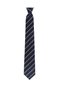 Gray Striped Navy Blue Silk Tie – 8 cm Wide - 7