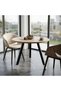 Round Dining Table with Modern Design and Elegant Legs - Beige