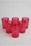 Set of 6 Acrylic Water Glasses 410 ml with Embossed Pattern - 2