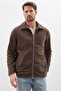 Zippered Polo Collar Regular Cashmere Jacket - 7
