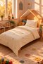 Esen Baby Duvet Cover Set Embroidered 100% Cotton Blue Star Pattern - 2