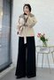 Premium Double-Sided Stand Collar Gabardine Jacket – Beige - 8