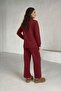 Lunara Embroidered Collar Quilted Fabric Pocketed Drawstring Waist Maternity and Postpartum Sweatshirt Set - 3