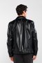 Men's Genuine Leather Black Leather Leather Coat - 3